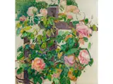 Roses Grimpantes by Théo van Rysselberghe, oil on paper, offered Sep 2025