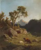 Tirolerlandschaft by Josef Brunner, 1860, oil on board, offered Dec 2021