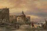 Der Schreiertoren im Winter by Elias van Bommel, oil on canvas, offered Dec 2021