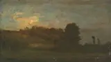 Landschaft bei Mondschein, Argenton-l'Église (Deux-Sèvres) by Charles-François Daubigny, oil on panel, sold Dec 2021