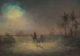 Karawane im Mondlicht by Fritz Klingelhöfer, oil on canvas, offered Dec 2021