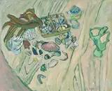 Stillleben mit Muscheln by Elizabeth Cope, 1983, oil, offered Dec 2021