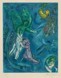 La Lutte de Jacob et de l'Ange by Marc Chagall, 1967, color lithograph, sold Dec 2021