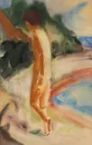 Badender by Max Kaus, watercolor, sold Dec 2021