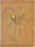 Vase de Tulipes by Marie Laurencin, 1913, watercolor, sold Dec 2021
