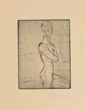 Jünglings-Halbakt, sich umwendend by Wilhelm Lehmbruck, 1911, etching, sold Dec 2021