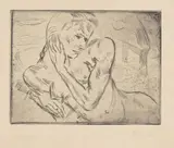 Kleopatra I by Wilhelm Lehmbruck, 1911, etching, sold Dec 2021