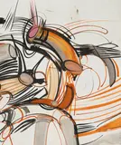 Bunte Komposition by Josef Mikl, 1972, gouache, sold Dec 2021