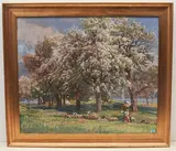 Frühlingslandschaft an einem Oberitalienischen See by Franz Theodor Aerni, gouache, offered Dec 2021
