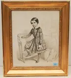 Junge in Interieur mit Spielsachen und einem Klavier by Marie-Alexandre Alophe, lithograph, sold Dec 2021