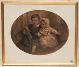 Geschweisterpaar by Félix François Barthélémy Genaille, chalk, sold Dec 2021