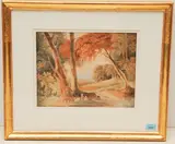 Bewaldete Landschaft mit Staffage by S. Gessner, watercolor, sold Dec 2021