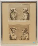 Karikaturen nach Leonardo da Vinci by Carlo Lasinio, etching, sold Dec 2021