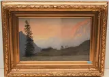Gebirgslandschaft bei Sonnenaufgang by Leonhard Steiner, watercolor, offered Dec 2021