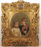 Portrait von Carl und Eduard Freiherr von Friesen by Luigi Bertelli, 1889, oil on canvas, sold Dec 2021