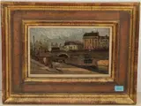La Villette, Paris by L. Charpentier, 1884, oil on panel, sold Dec 2021