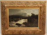Wildbach in Norwegen by Themistokles von Eckenbrecher, 1887, oil on canvas, sold Dec 2021