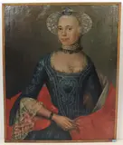 Portrait einer Dame mit Perlenhalsband by Frankreich, 2.Hälfte 18.Jh., oil on canvas, sold Dec 2021