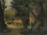 Hund in einer Landschaft by Giovanni Migliara, 1833, oil on canvas, offered Dec 2021
