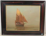 Fischerboot by Hermann Petzet, 1919, oil on board, sold Dec 2021
