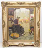 Die Blumenverkäuferin by Peter Pulm, oil on canvas, sold Dec 2021
