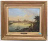wohl Ansicht von einer belgischen Stadt by Virgine de Sartorius, oil on canvas, offered Dec 2021