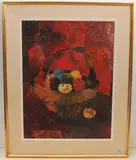 Stillleben mit Apfelkorb by Ryszard Zajac, 1964, oil on board, sold Dec 2021