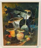 Stillleben mit Fisch by Ryszard Zajac, 1986, oil on canvas, sold Dec 2021