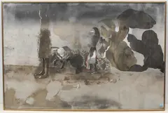 Promenade by Jorge Castillo, 1975, mixed media, sold Dec 2021