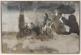 Promenade by Jorge Castillo, 1975, mixed media, sold Dec 2021