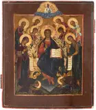 Russisch, Mitte 19.Jh by Erweiterte Deesis, tempera, offered Dec 2021