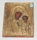 Russisch, um 1900 by Gottesmutter von Kasan mit Oklad, tempera, offered Dec 2021
