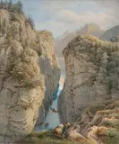Bartgeier in der Aareschlucht by Gabriel fils Lory, watercolor, sold Dec 2021