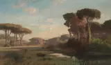 Foret de Castelfusano by Émile-François David, oil on canvas, offered Dec 2021