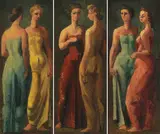 Triptychon by Hermann Pieper, oil on board, offered Dec 2021
