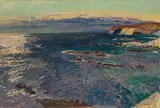 Küstenlandschaft, "Tramontana-Morgen", 1988 by Henri Schmid, oil on canvas, sold Dec 2021