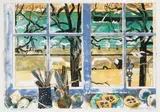 Blick aus dem Fenster by Samuel Buri, color lithograph, sold Dec 2021