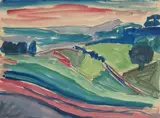 Bruderholz Landschaft by Max Sulzbachner, 1925, watercolor, offered Dec 2021