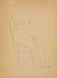 Nu assis de face sur tabouret, sans tête by Félix Vallotton, pencil, sold Dec 2021