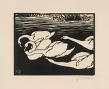 Die Schwäne by Félix Vallotton, 1892, woodcut, sold Dec 2021