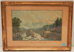 La cascade de la Linth by Kanton Glarus, aquatint, sold Dec 2021