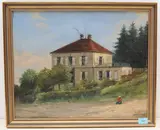 Geburtshaus von Margareta, Alexander und Fritz Dahm in Güttingen ...", 1896 by Helen Dahm, oil on canvas, sold Dec 2021