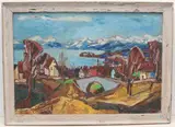 Föhnlandschaft", 1942 by Karl Hosch, oil on canvas, sold Dec 2021