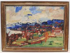 Frühlingstag", 1946 by Karl Hosch, oil on canvas, sold Dec 2021
