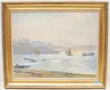 Port d'Argenton by Edmond de Palézieux, oil on board, sold Dec 2021