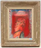 Brillenträger im Profil, 1969 by Alex Sadkowsky, mixed media, sold Dec 2021