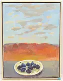 Feigenteller am Herbstfenster", 2005 by Henri Schmid, oil on canvas, sold Dec 2021