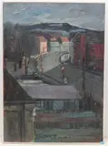 Vorstadt, 1939 by Hugo Wetli, oil on canvas, sold Dec 2021
