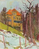 Villa an der Bergstrasse in Zürich by Rudolf Zender, oil on canvas, sold Dec 2021