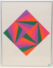 Komposition by Max Bill, 1988, color screenprint, sold Dec 2021